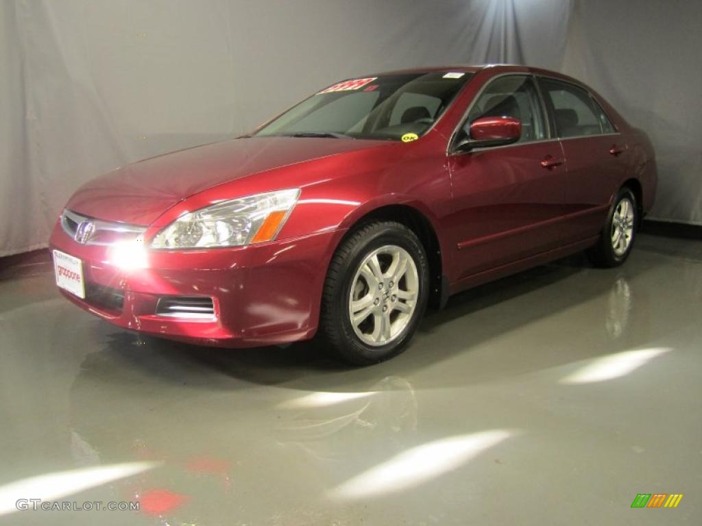 2006 Accord SE Sedan - Redondo Red Pearl / Gray photo #1