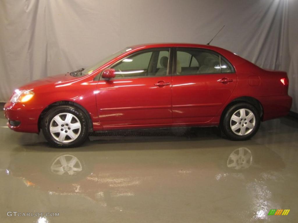 2008 Corolla LE - Barcelona Red / Beige photo #3