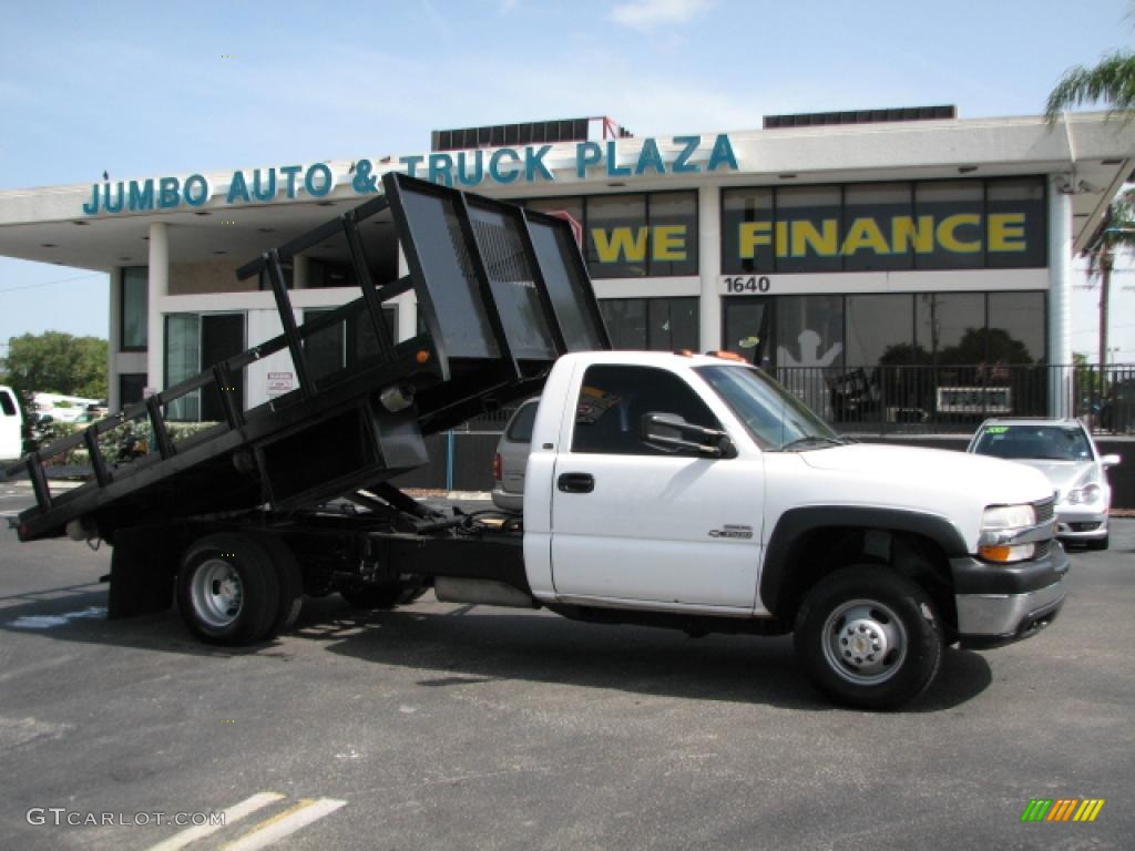 2001 Silverado 3500 Regular Cab Chassis Dump Truck - Summit White / Graphite photo #1