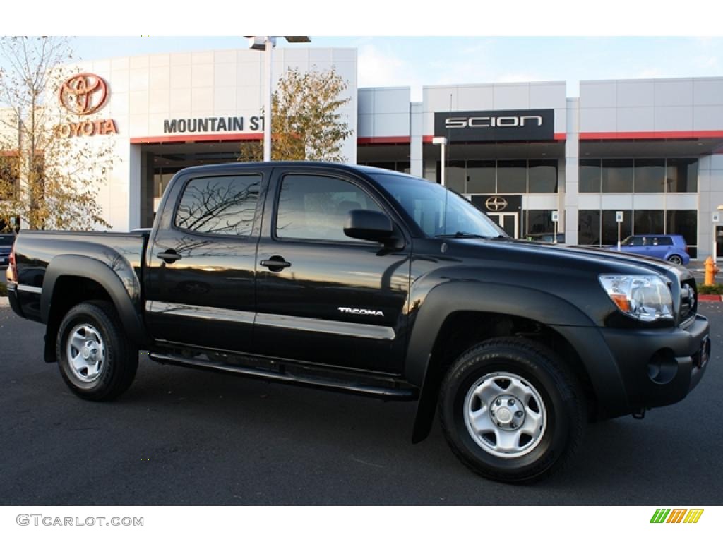 2008 Tacoma V6 Double Cab 4x4 - Black Sand Pearl / Graphite Gray photo #1