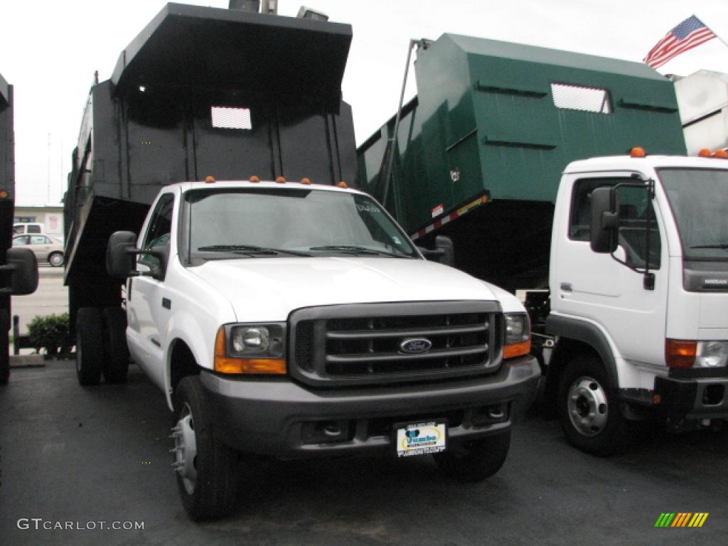 2000 F450 Super Duty XL Crew Cab Dump Truck - Oxford White / Medium Graphite photo #1