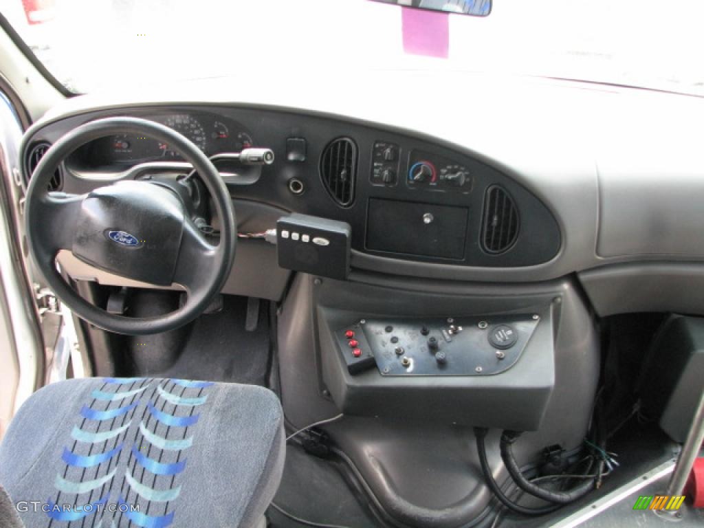 Blue Interior 2002 Ford E Series Van E450 Passenger Bus Photo #39751878