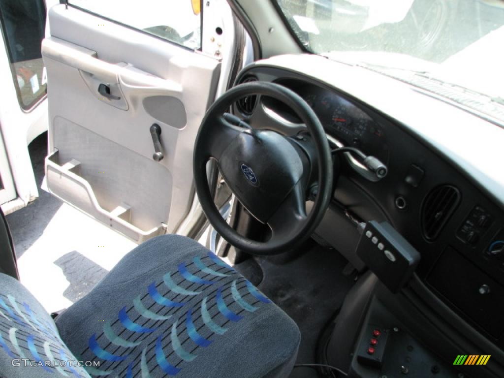 Blue Interior 2002 Ford E Series Van E450 Passenger Bus Photo #39752018