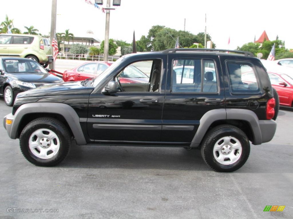 Black Clearcoat 2003 Jeep Liberty Sport Exterior Photo #39753774