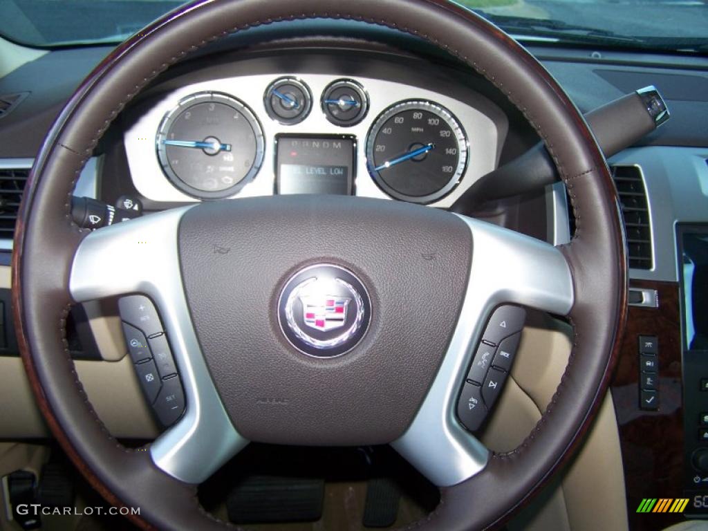 2010 Cadillac Escalade EXT Luxury AWD Cashmere/Cocoa Steering Wheel Photo #39757234