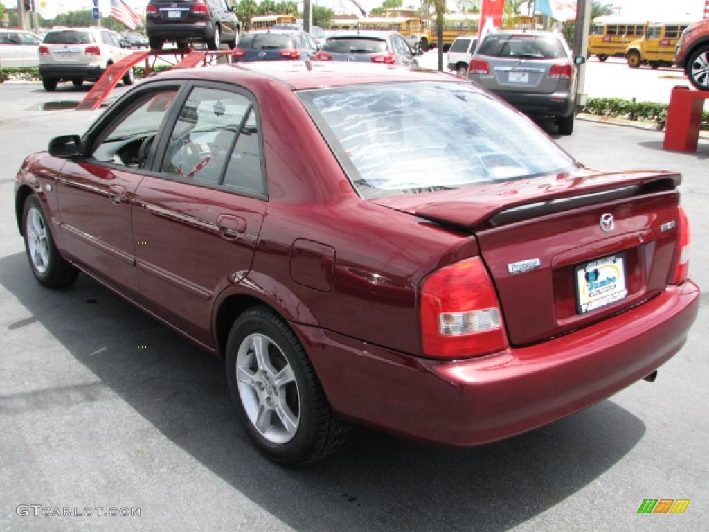 2003 Protege LX - Garnet Red Mica / Gray photo #7