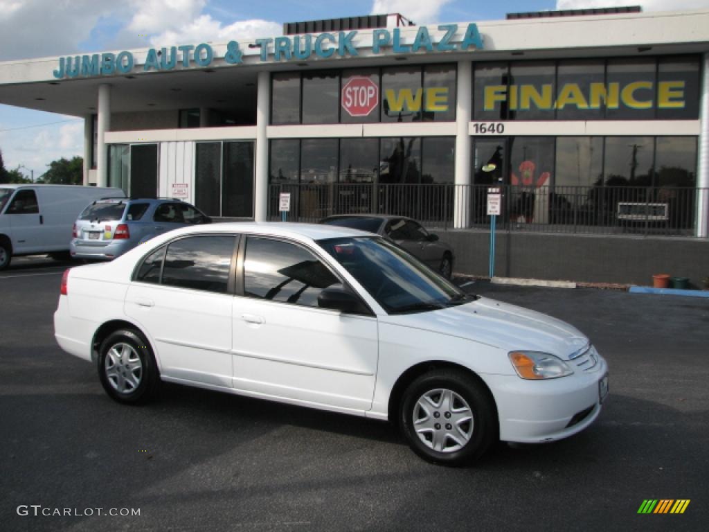2003 Civic LX Sedan - Taffeta White / Gray photo #1