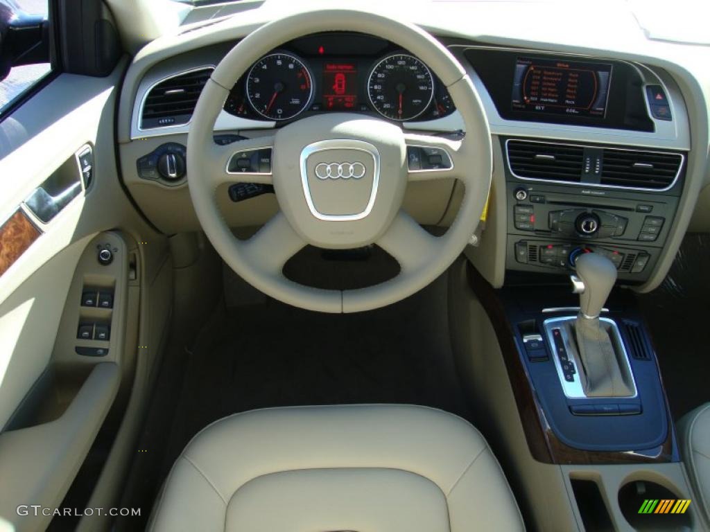 2011 Audi A4 2.0T quattro Sedan Cardamom Beige Dashboard Photo #39761510