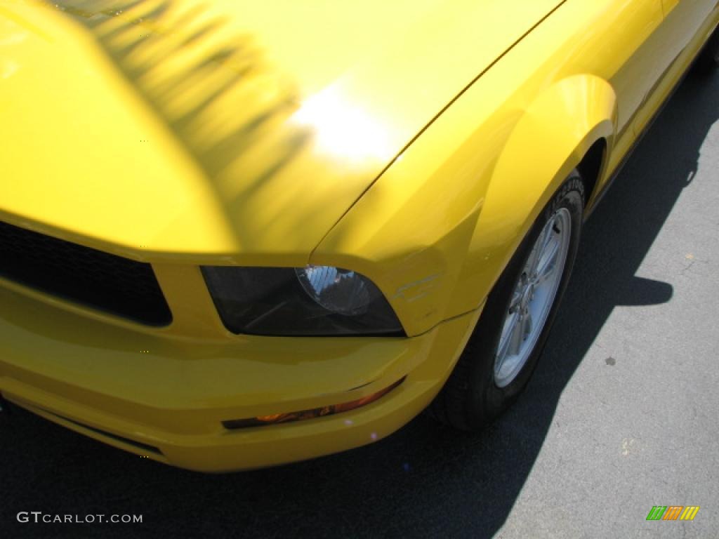 2005 Mustang V6 Deluxe Coupe - Screaming Yellow / Dark Charcoal photo #4