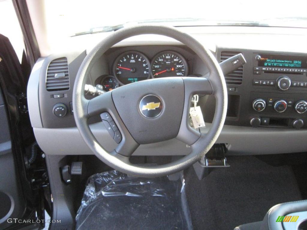 2011 Chevrolet Silverado 1500 LS Extended Cab Dark Titanium Steering Wheel Photo #39763762