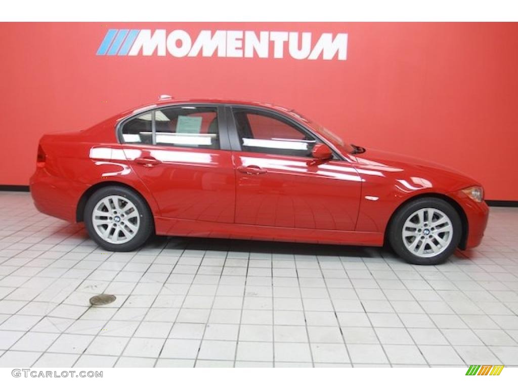 2007 3 Series 328i Sedan - Crimson Red / Beige photo #2