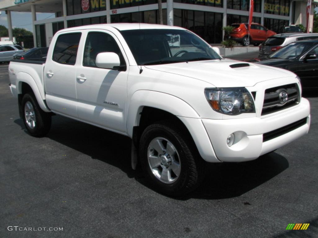 2010 Tacoma V6 SR5 TRD Sport Double Cab - Super White / Graphite photo #1