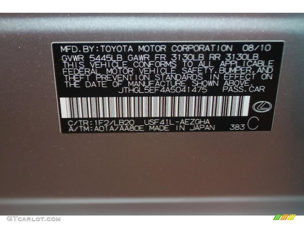 2010 LS Color Code 1F2 for Mercury Metallic Photo #39770781