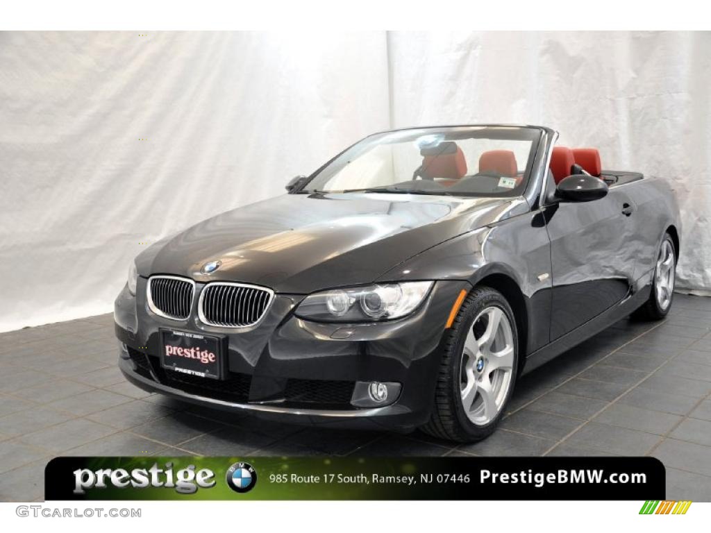 2007 3 Series 328i Convertible - Jet Black / Coral Red/Black photo #1