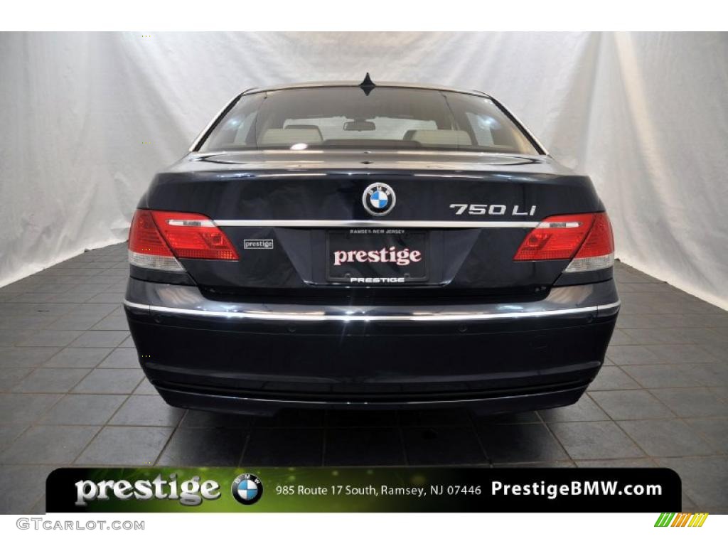 2008 7 Series 750Li Sedan - Monaco Blue Metallic / Cream Beige photo #3