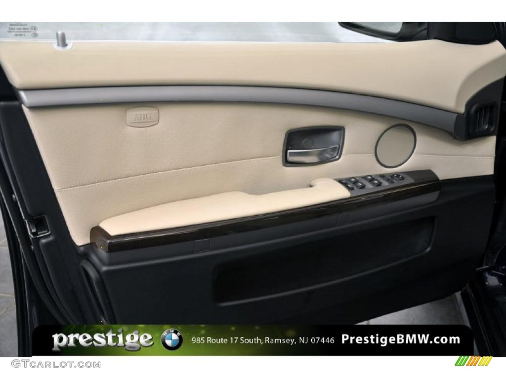 2008 7 Series 750Li Sedan - Monaco Blue Metallic / Cream Beige photo #10