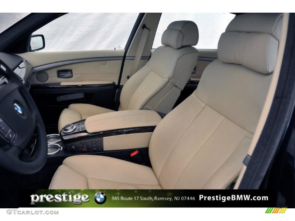 2008 7 Series 750Li Sedan - Monaco Blue Metallic / Cream Beige photo #12