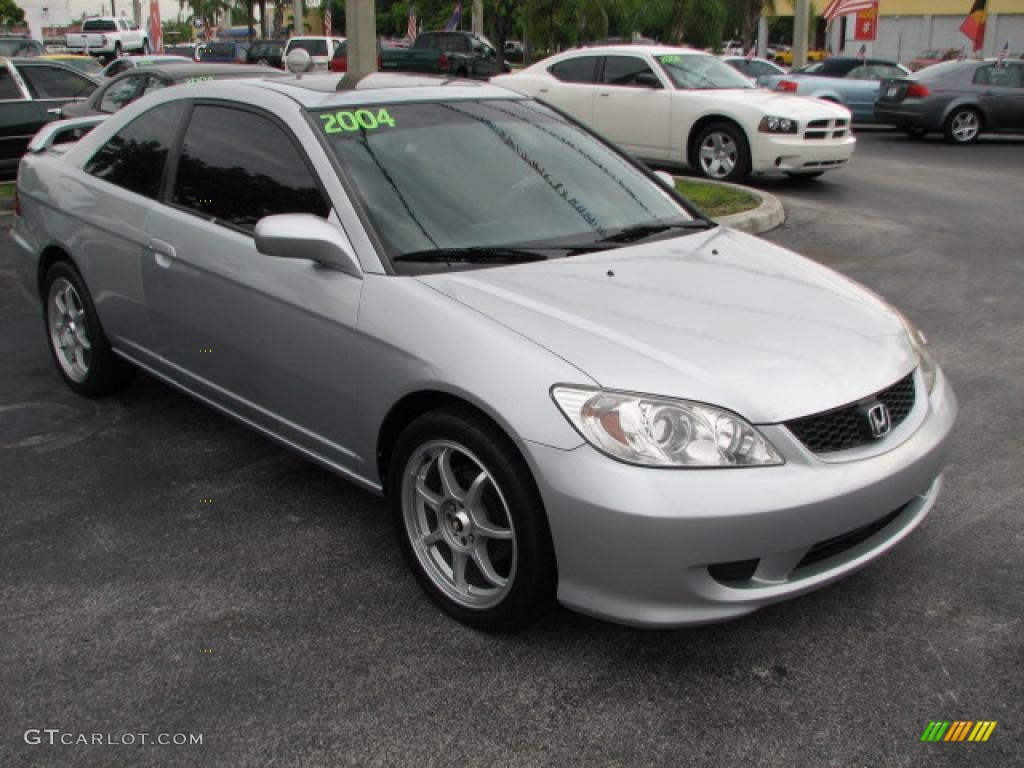 2004 Civic EX Coupe - Satin Silver Metallic / Black photo #1