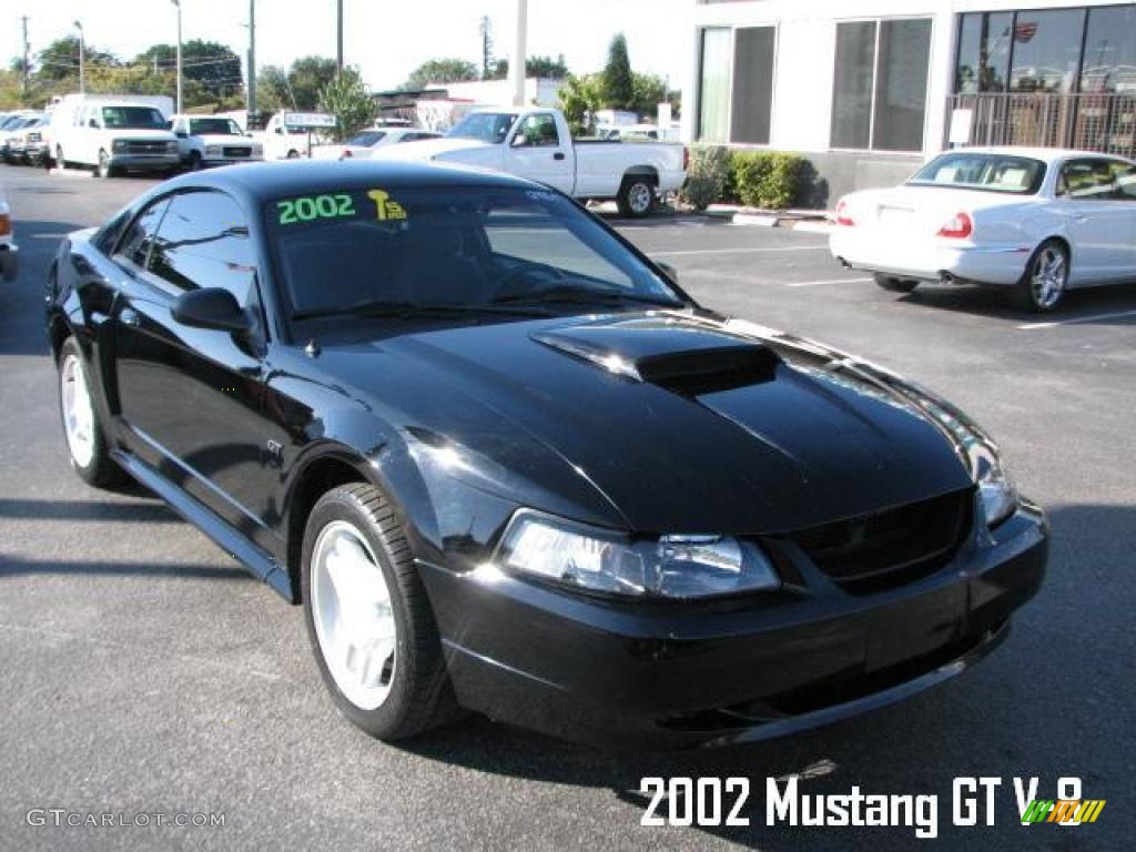 2002 Mustang GT Coupe - Black / Dark Charcoal photo #1