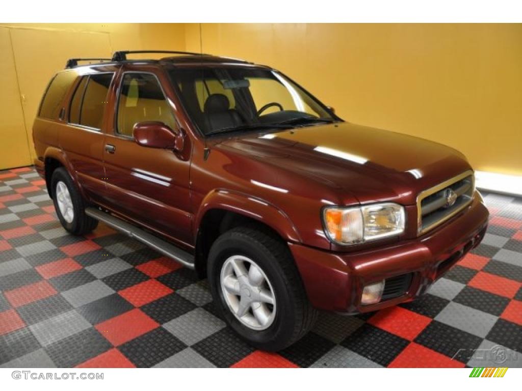 2001 Pathfinder LE 4x4 - Burnt Cherry Red Pearl / Charcoal photo #1