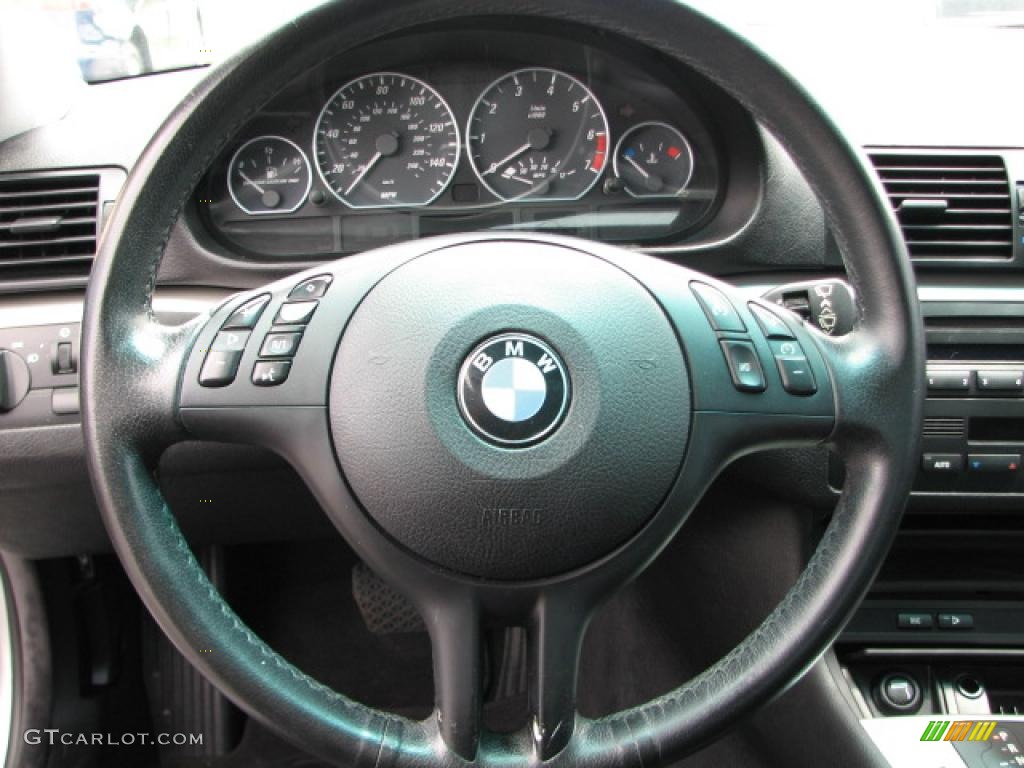 2002 BMW 3 Series 330i Coupe Black Steering Wheel Photo #39774946