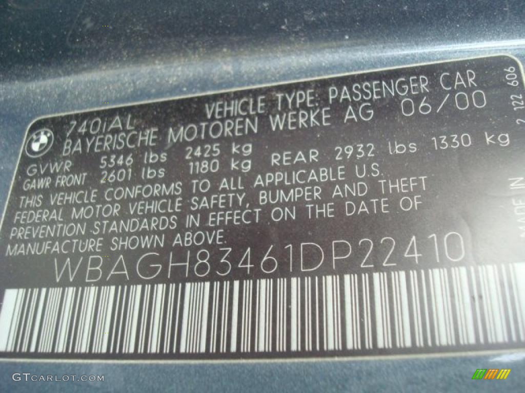 2001 7 Series 740iL Sedan - Anthracite Metallic / Grey photo #27