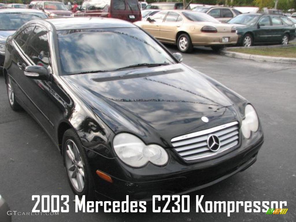 2003 C 230 Kompressor Coupe - Black / Charcoal photo #1