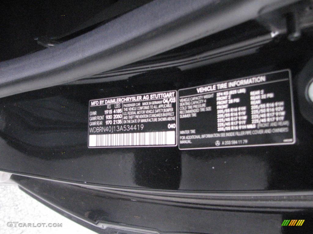2003 C 230 Kompressor Coupe - Black / Charcoal photo #14