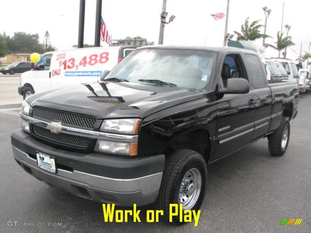 2003 Silverado 2500HD LT Extended Cab - Black / Dark Charcoal photo #3