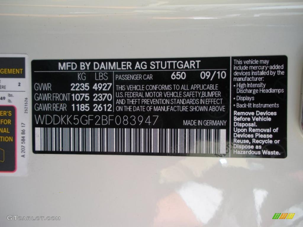 2011 E Color Code 650 for Arctic White Photo #39782694