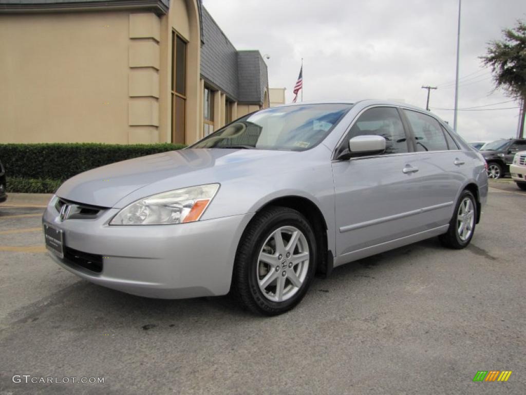 Satin Silver Metallic 2004 Honda Accord EX V6 Sedan Exterior Photo #39783534