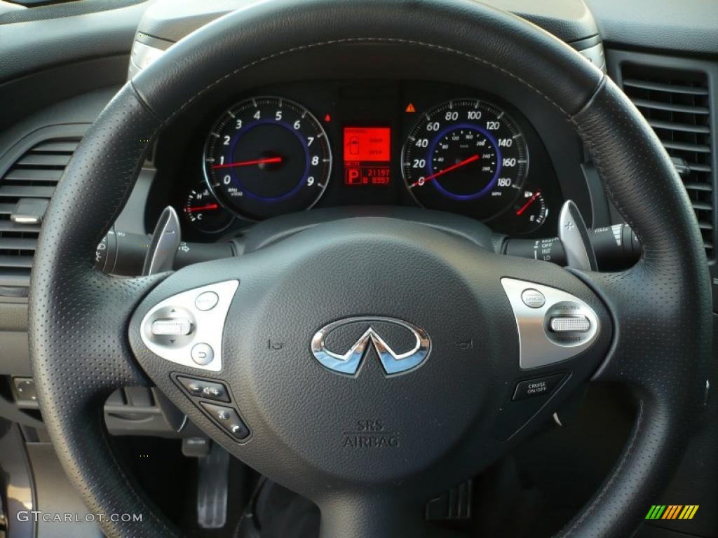 2009 Infiniti FX 50 AWD S Graphite Steering Wheel Photo #39784426
