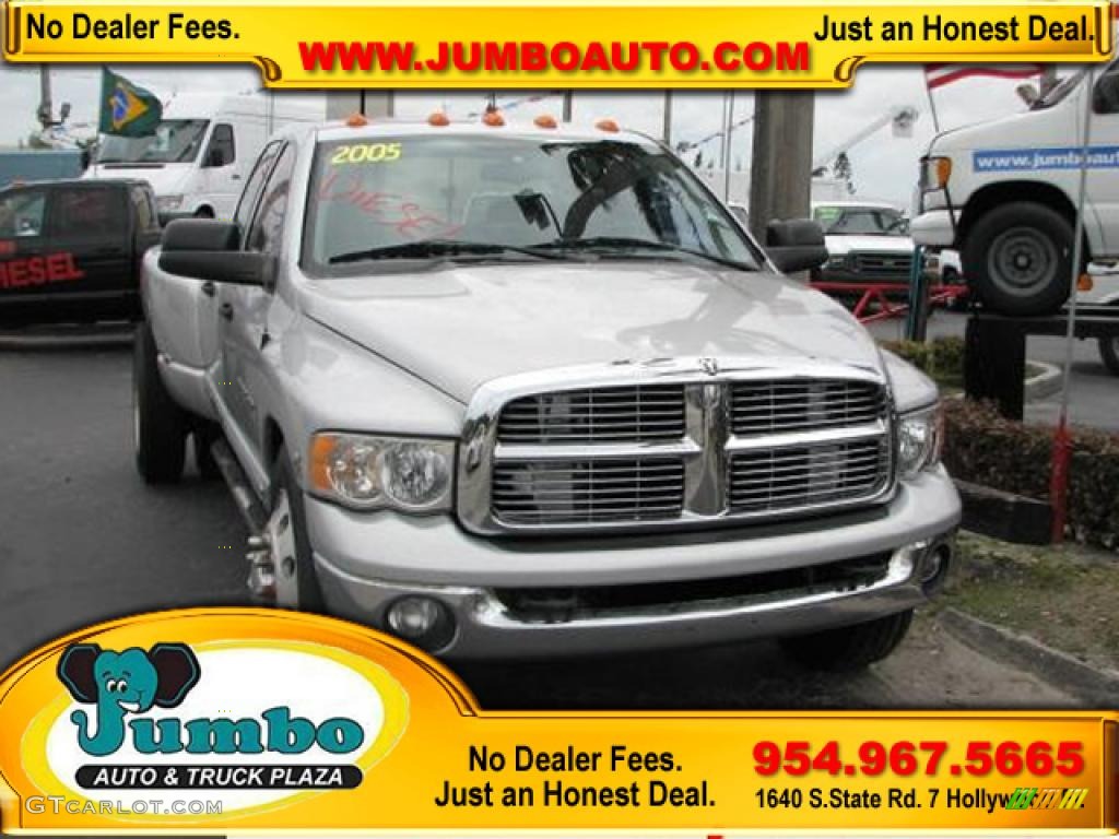 2005 Ram 3500 Laramie Quad Cab Dually - Bright Silver Metallic / Dark Slate Gray photo #1