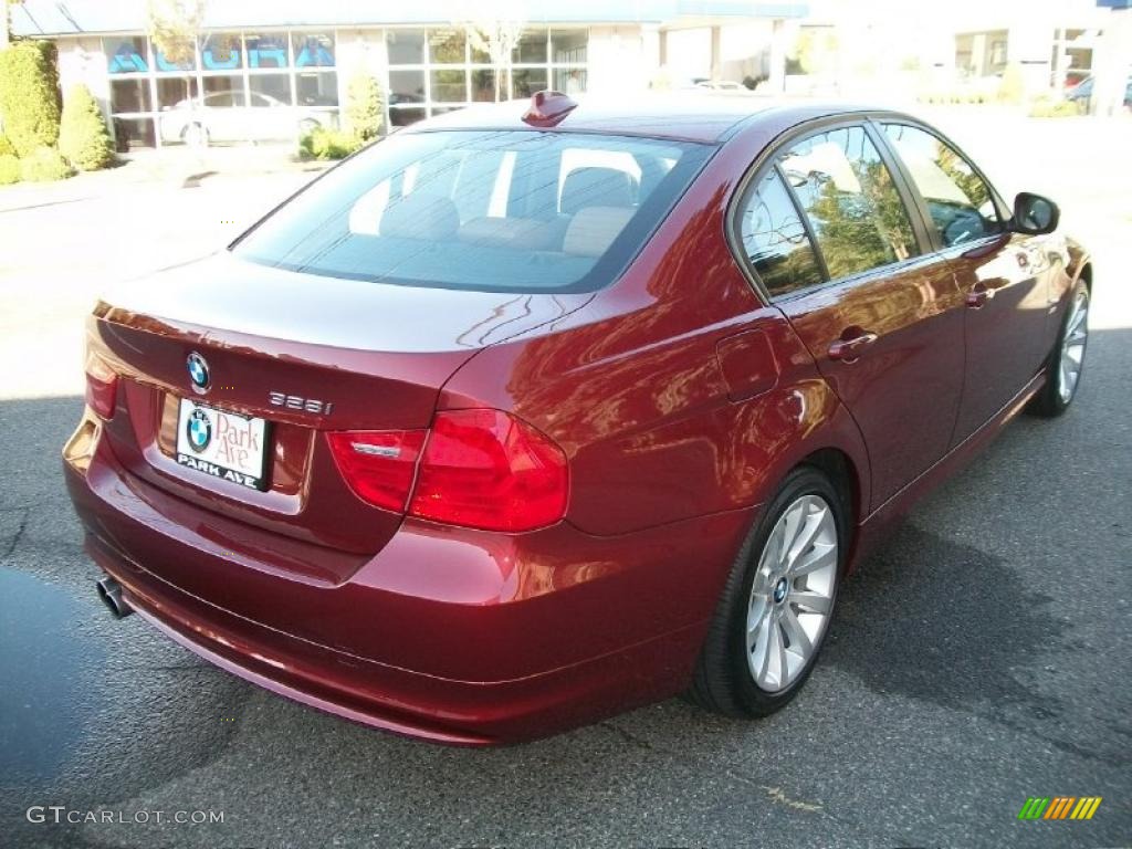 2011 3 Series 328i xDrive Sedan - Vermillion Red Metallic / Saddle Brown Dakota Leather photo #5