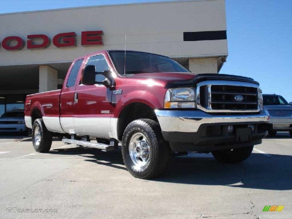 2004 F250 Super Duty FX4 SuperCab 4x4 - Dark Toreador Red Metallic / Medium Flint photo #1