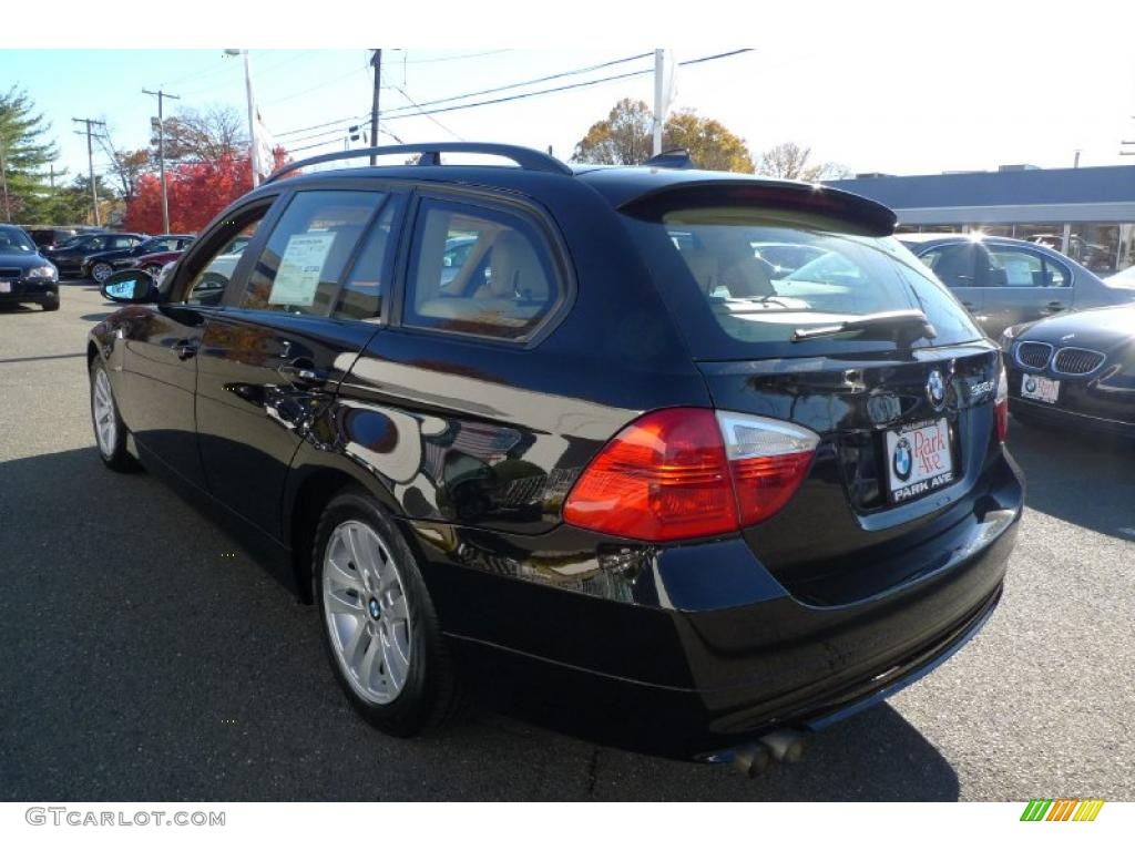 2007 3 Series 328xi Wagon - Jet Black / Cream Beige photo #5