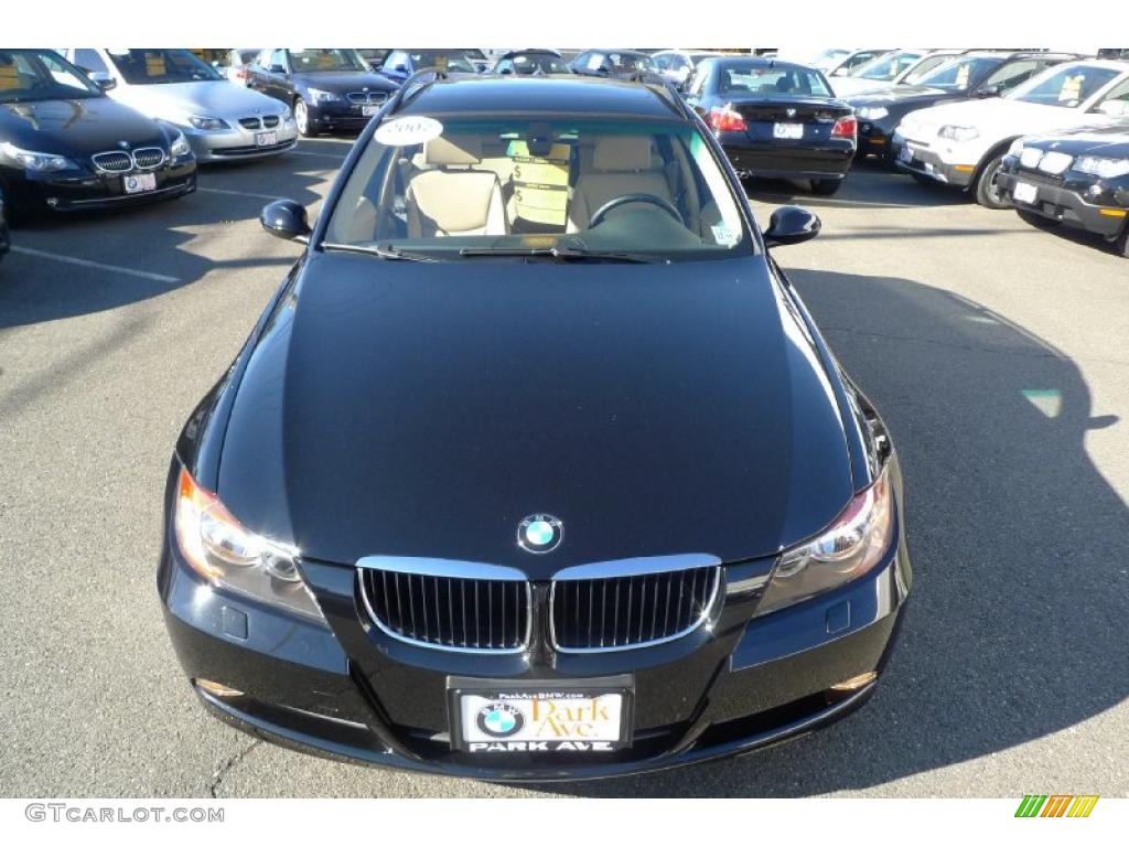 2007 3 Series 328xi Wagon - Jet Black / Cream Beige photo #15