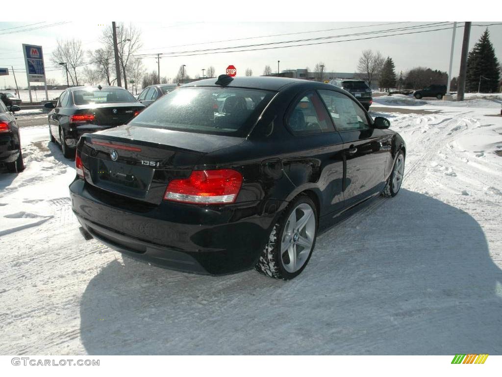 2009 1 Series 135i Coupe - Black Sapphire Metallic / Black Boston Leather photo #5