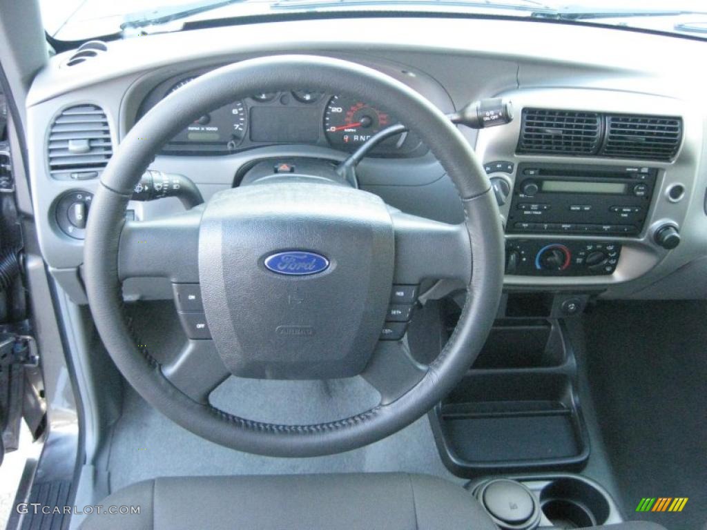 2011 Ford Ranger XLT SuperCab 4x4 Medium Dark Flint Steering Wheel Photo #39809131