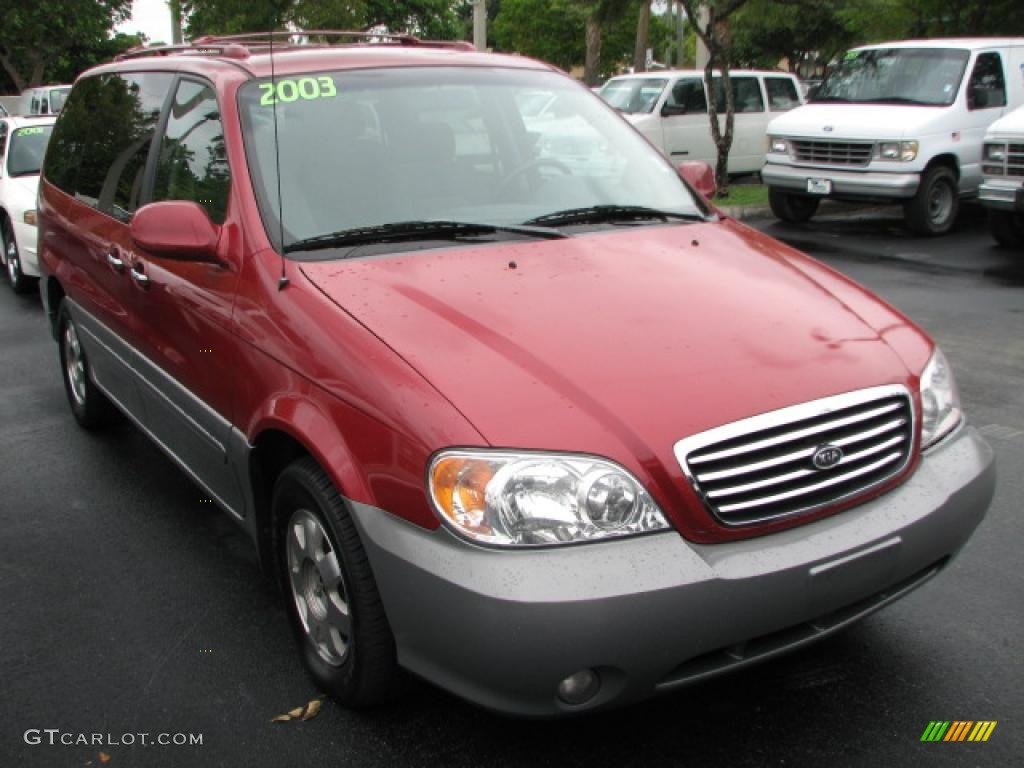 2003 Sedona EX - Ruby Red / Gray photo #1