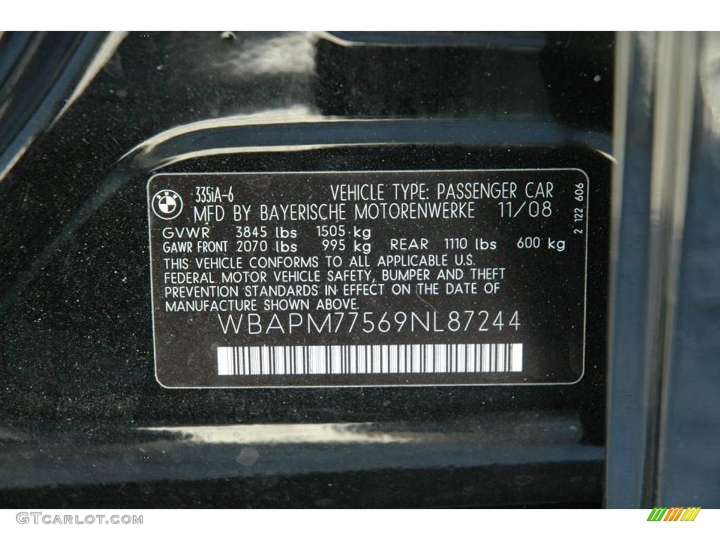 2009 3 Series 335i Sedan - Jet Black / Black Dakota Leather photo #9
