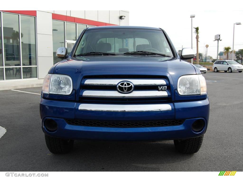 2005 Tundra SR5 Double Cab - Spectra Blue Mica / Taupe photo #2