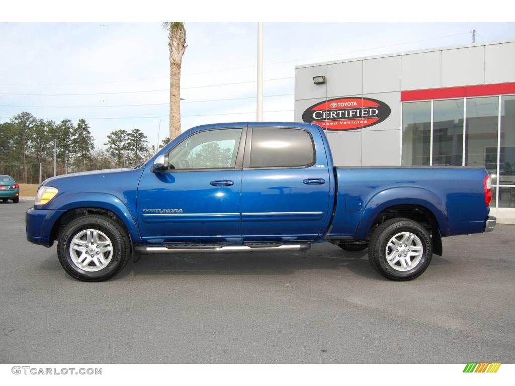 2005 Tundra SR5 Double Cab - Spectra Blue Mica / Taupe photo #3