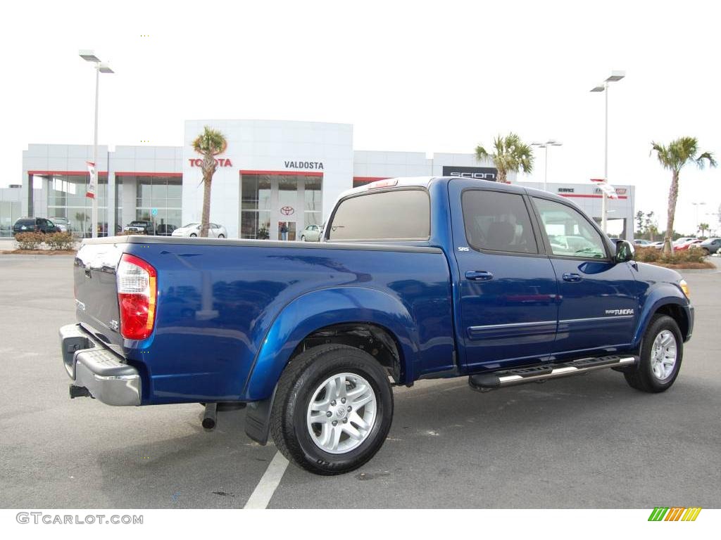 2005 Tundra SR5 Double Cab - Spectra Blue Mica / Taupe photo #6