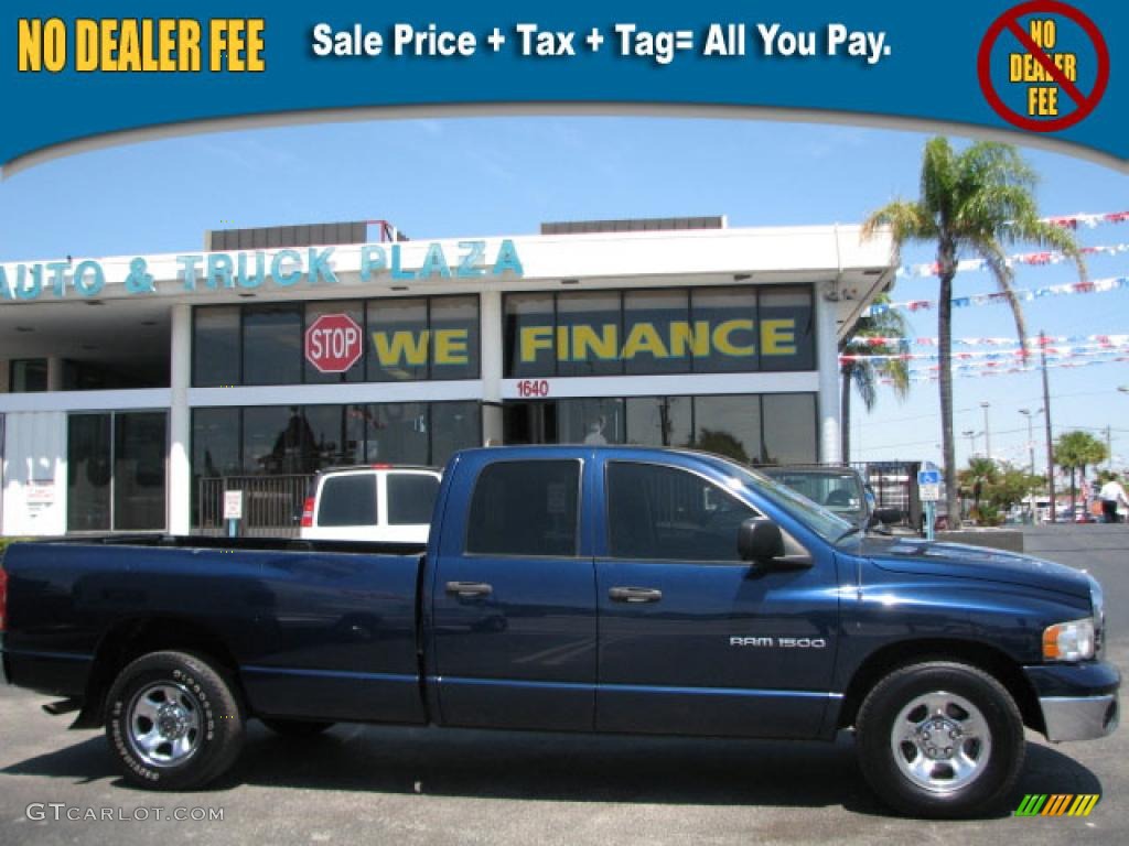 2003 Ram 1500 SLT Quad Cab - Patriot Blue Pearl / Dark Slate Gray photo #14