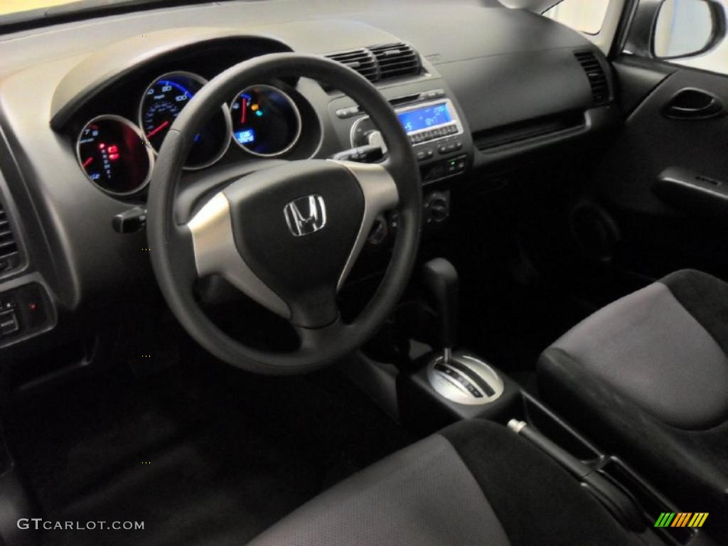 Black/Grey Interior 2008 Honda Fit Hatchback Photo #39818996