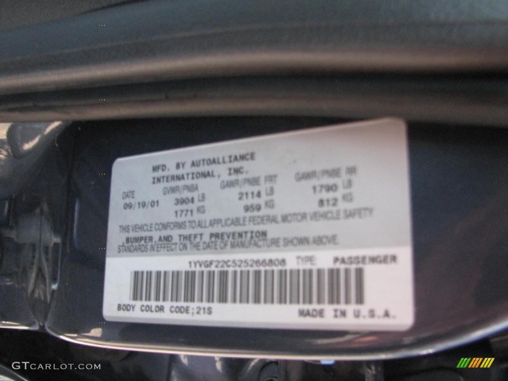 2002 626 LX - Galaxy Blue / Gray photo #22