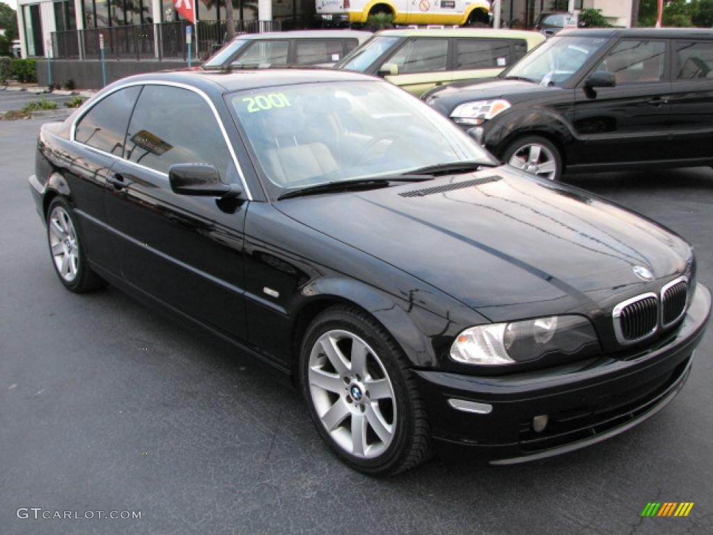 2001 3 Series 325i Coupe - Jet Black / Sand photo #1