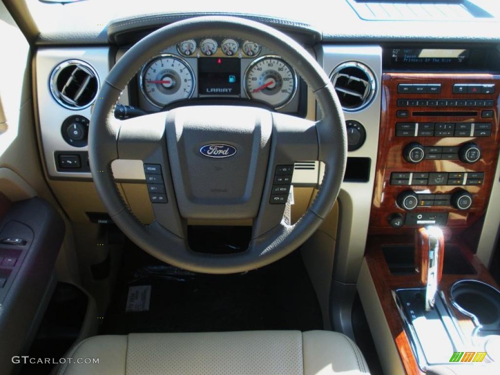 2010 F150 Lariat SuperCrew 4x4 - Red Candy Metallic / Tan photo #7