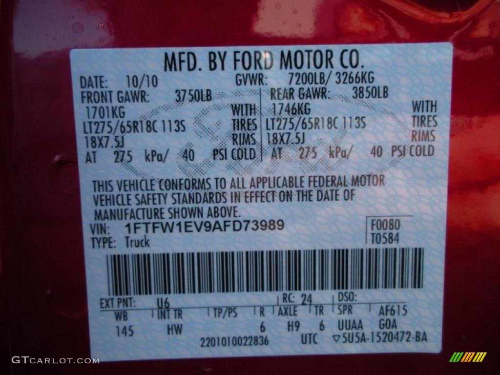 2010 F150 Lariat SuperCrew 4x4 - Red Candy Metallic / Tan photo #12